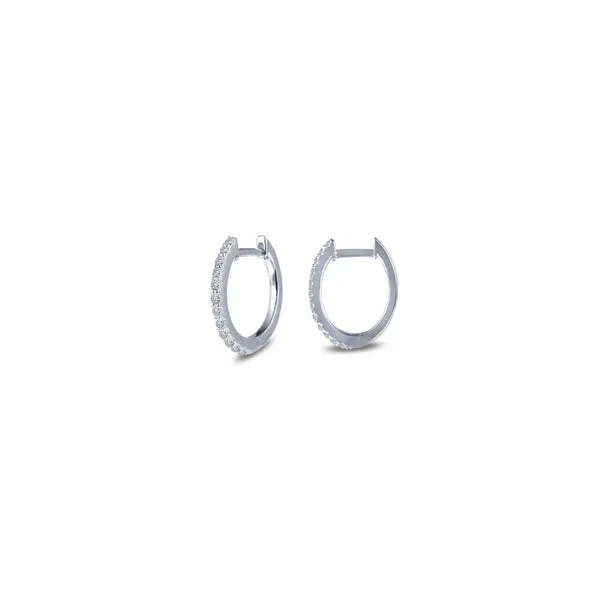 SS 0.24CTTW Round Simulated Diamond Huggie Earrings Vaughan's Jewelry Edenton, NC
