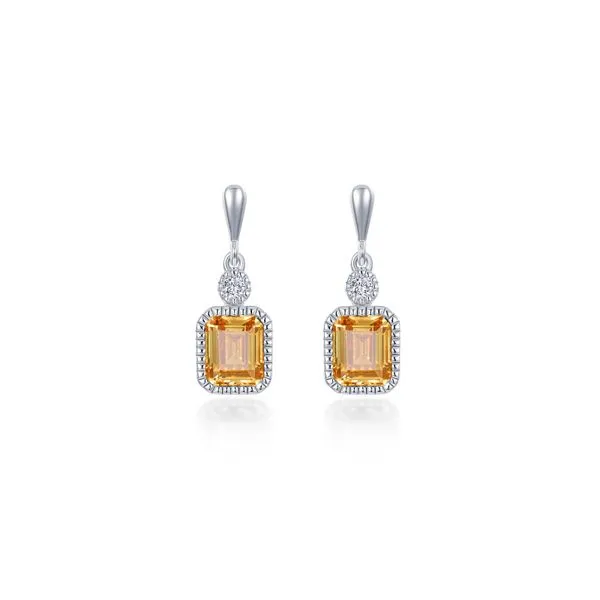 SS Simulated Yellow Topaz & Lassaire Dangle Earrings - Nov Vaughan's Jewelry Edenton, NC