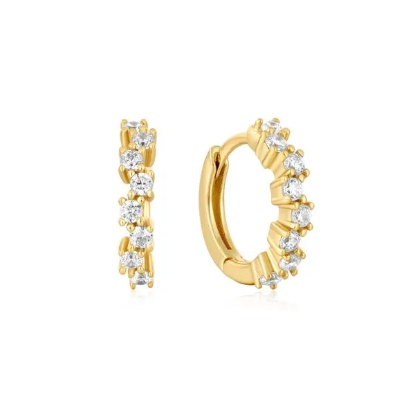 YGP Sparkle Cluster Huggie Hoop Earrings Vaughan's Jewelry Edenton, NC