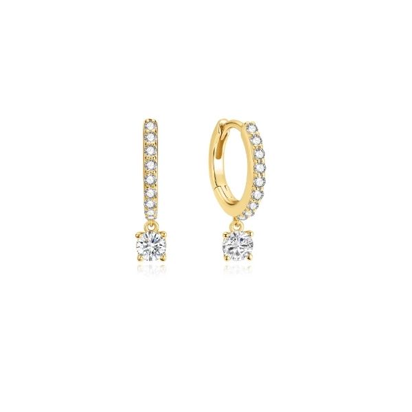 YGP Dangling Sparkle Huggie Hoop Earrings Vaughan's Jewelry Edenton, NC