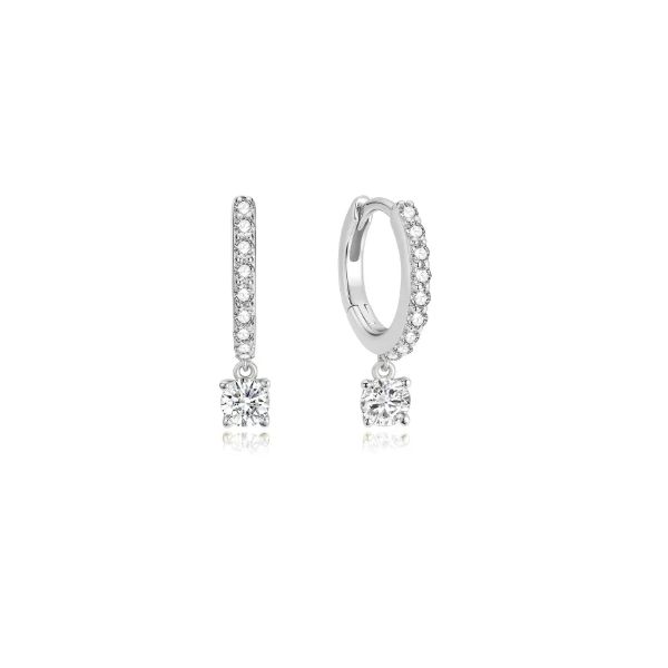 SS Dangling Sparkle Huggie Hoop Earrings Vaughan's Jewelry Edenton, NC