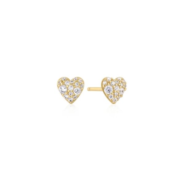 YGP Pave' Heart Stud Earrings Vaughan's Jewelry Edenton, NC