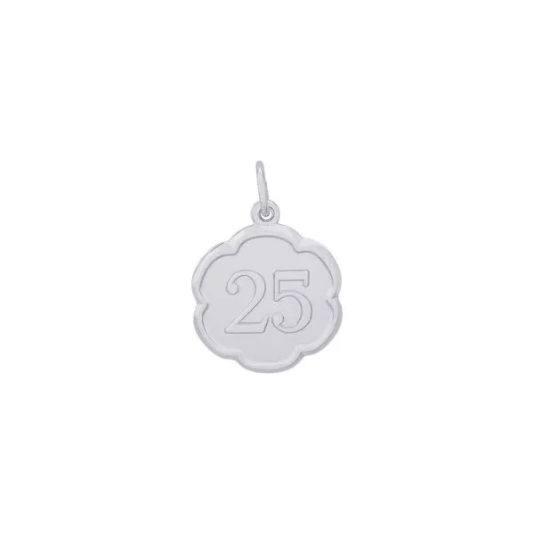 SS Number Twenty Five Scalloped Disc Charm Vaughan's Jewelry Edenton, NC