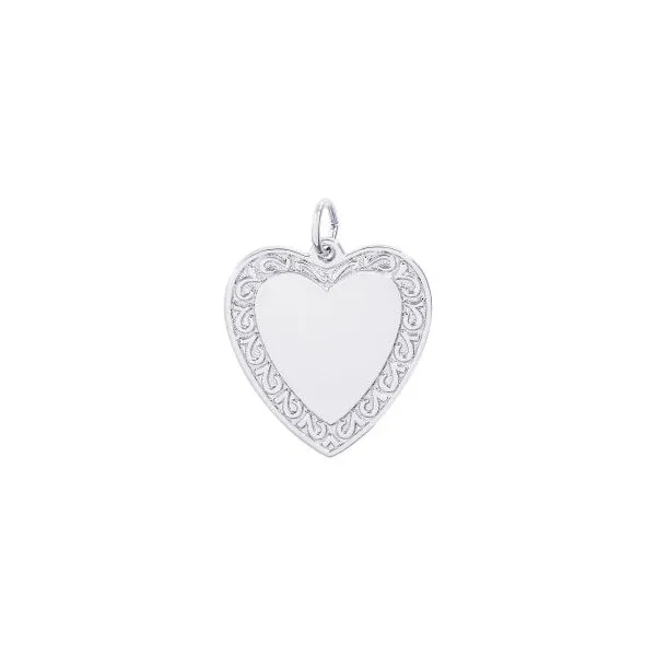 SS Scrolled Classic Heart Charm Vaughan's Jewelry Edenton, NC