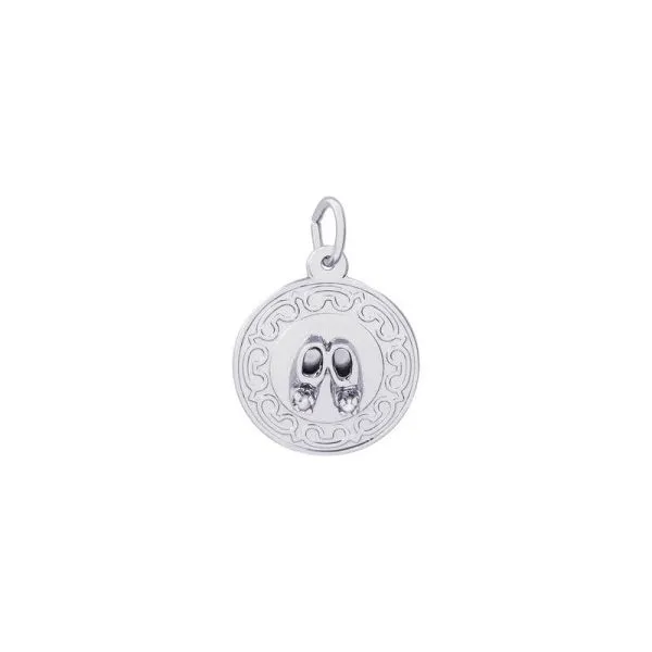 SS Baby Booties Disc With Pearls Charm Vaughan's Jewelry Edenton, NC