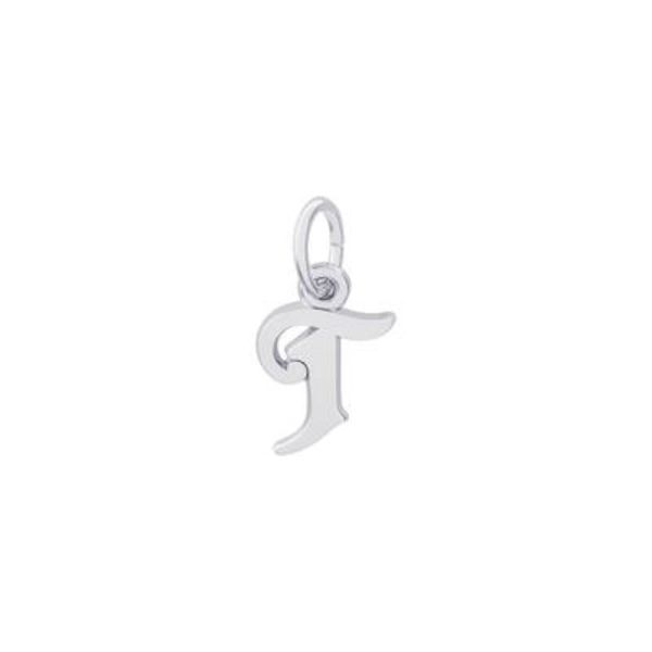 SS Curly Initial T Accent Charm Vaughan's Jewelry Edenton, NC