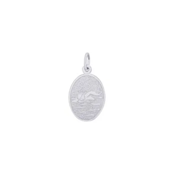 SS Swimmer Oval Disc Charm Vaughan's Jewelry Edenton, NC