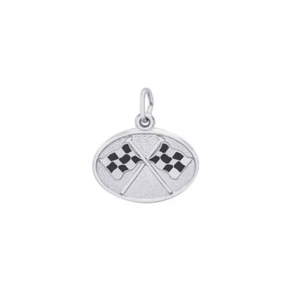 SS Racing Flags Oval Disc Charm Vaughan's Jewelry Edenton, NC