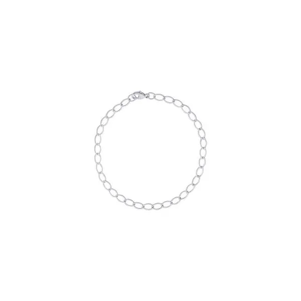 7, SS Small Elongated Oval Link Classic Charm Bracelet Vaughan's Jewelry Edenton, NC