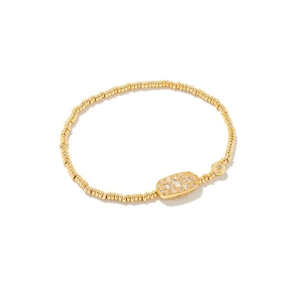 Grayson Crystal Stretch Bracelet - Gold/White Crystal Vaughan's Jewelry Edenton, NC