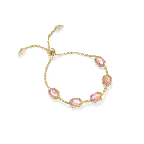 Hallie Delicate Chain Bracelet - Gold/Sunrise Watercolor Illusion Vaughan's Jewelry Edenton, NC