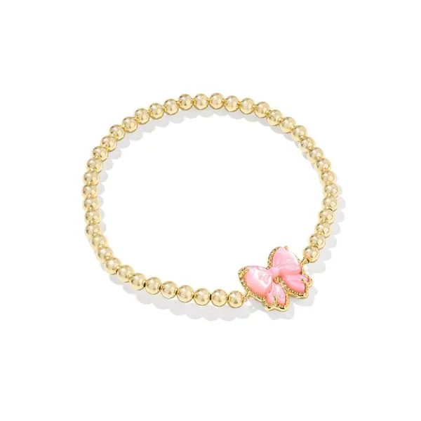 Haley Bow Stretch Bracelet - Gold/Blush Ivory MOP Vaughan's Jewelry Edenton, NC