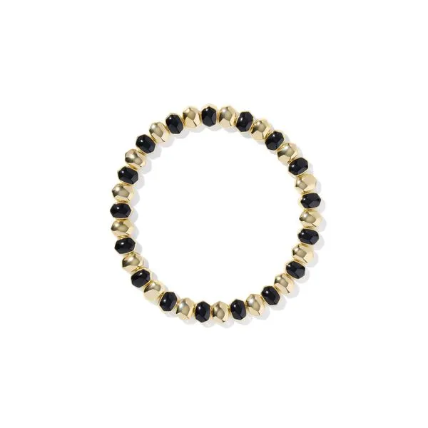 Daphne Enamel Stretch Bracelet - Gold/Black Enamel Vaughan's Jewelry Edenton, NC