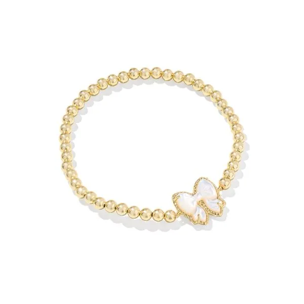 Haley Bow Stretch Bracelet - Gold/Ivory MOP Vaughan's Jewelry Edenton, NC