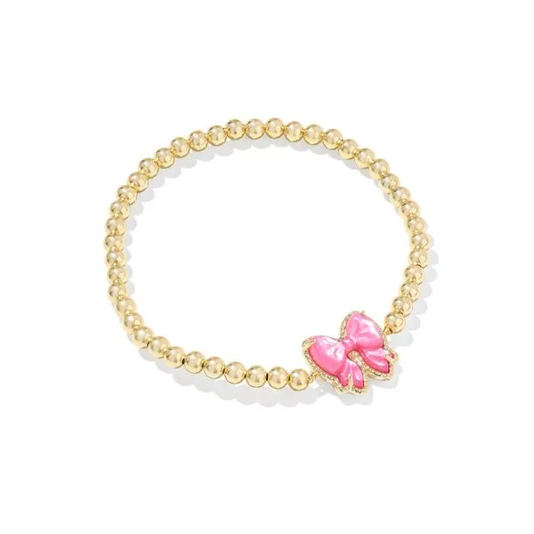 Haley Bow Stretch Bracelet - Gold/Rose Violet MOP Vaughan's Jewelry Edenton, NC