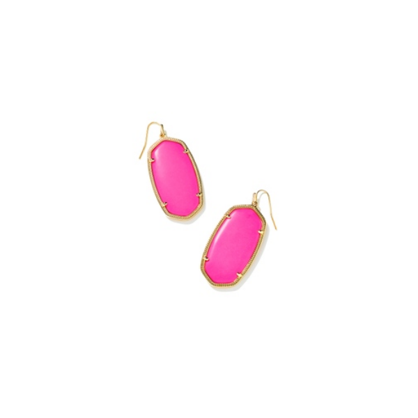Danielle Neon Pink Earrings - Gold Vaughan's Jewelry Edenton, NC
