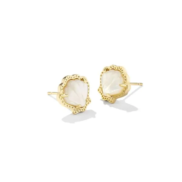 Brynne Shell Stud Earrings - Gold/Ivory MOP SUM1 Vaughan's Jewelry Edenton, NC