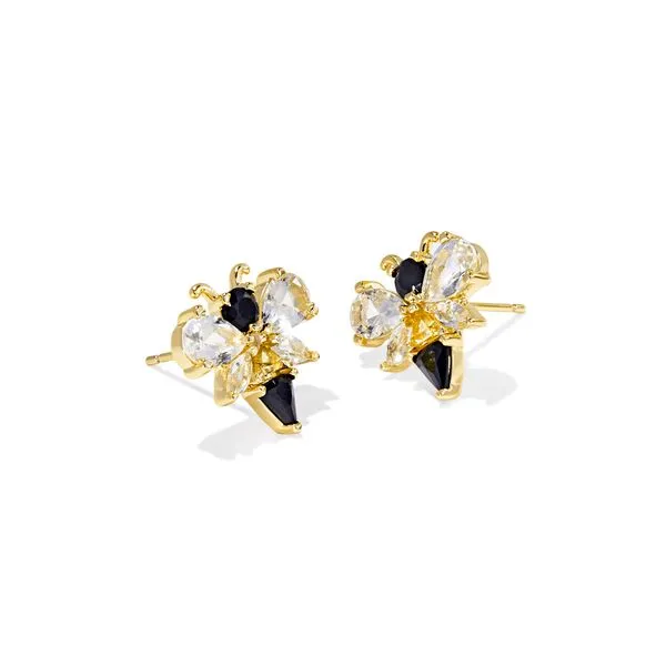 Bee Stud Earrings - Gold/Black Yellow Mix Vaughan's Jewelry Edenton, NC