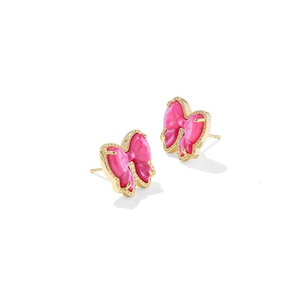 Haley Bow Stud Earrings - Gold/Rose Violet MOP Vaughan's Jewelry Edenton, NC