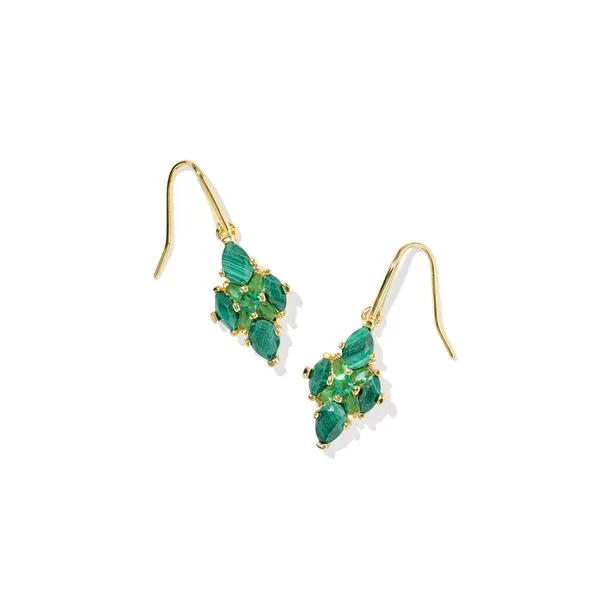 Abbie Crystal Drop Earrings - Gold/Green Mix Vaughan's Jewelry Edenton, NC