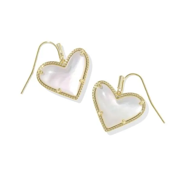 Ari Heart Statement Drop Earrings - Gold/Ivory MOP Vaughan's Jewelry Edenton, NC