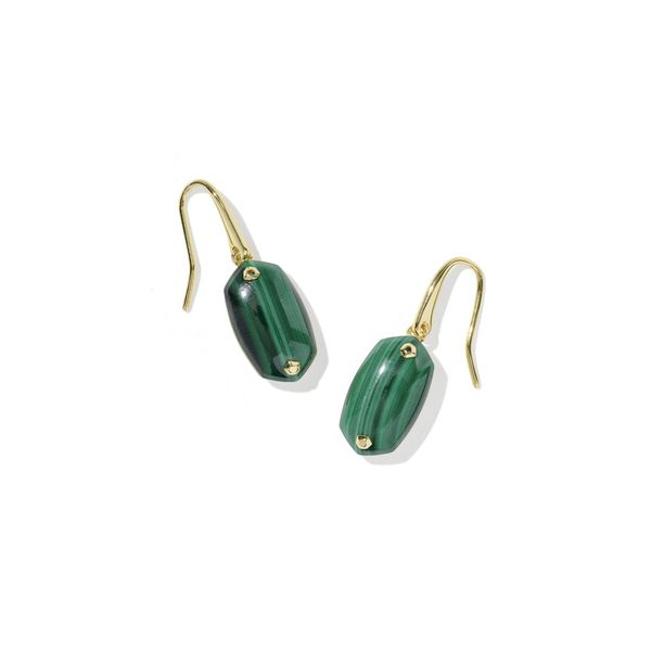 Lee Riveted Drop Earrings - Gold/Green Malachite Vaughan's Jewelry Edenton, NC