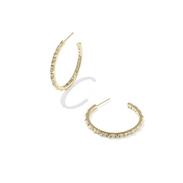 Fate Hoop Earrings - Gold/White CZ Vaughan's Jewelry Edenton, NC