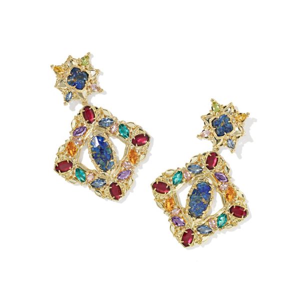 Clara Statement Earrings - Gold/Multi Mix Vaughan's Jewelry Edenton, NC