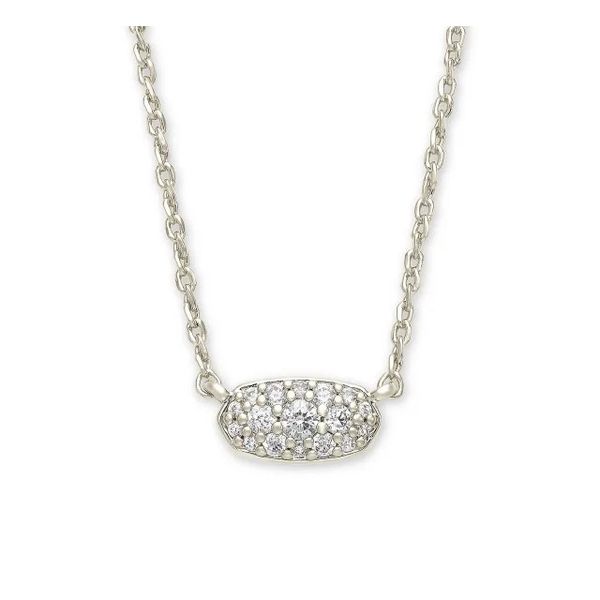 Grayson Crystal Necklace, Rhod/White CZ - SIG Vaughan's Jewelry Edenton, NC