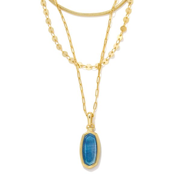 Framed Dani Triple Strand Necklace - Gold/Dark Blue MOP - SPRING23 Vaughan's Jewelry Edenton, NC