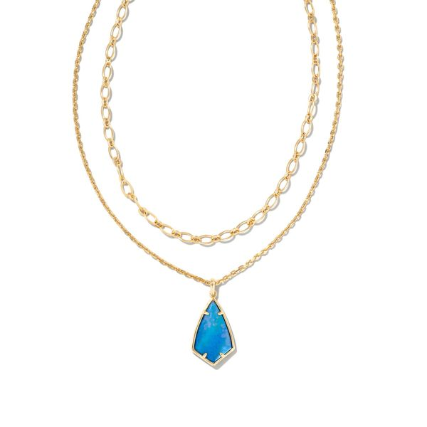 Camry Multistrand Necklace - Gold/Dark Blue MOP - SPRING23 Vaughan's Jewelry Edenton, NC