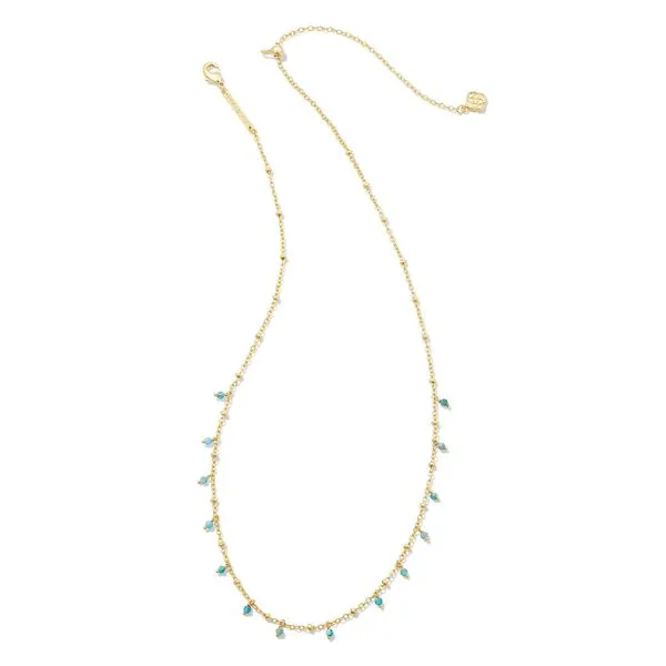 Camry Strand Necklace - Gold/Aqua Apatite - SPRING23 Vaughan's Jewelry Edenton, NC