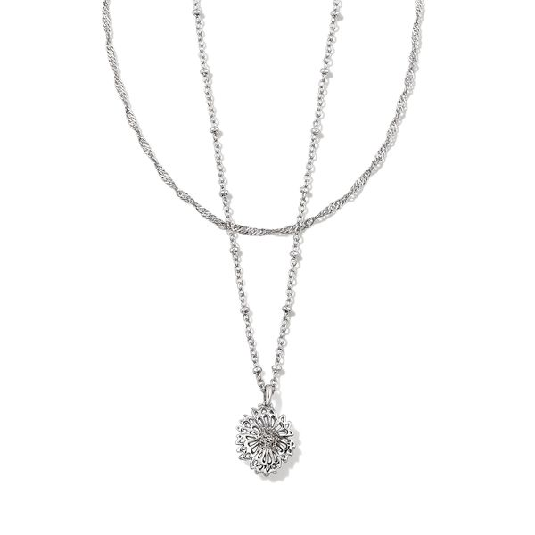 Brielle Multi Strand Necklace, Rhodium -- SUM23 Vaughan's Jewelry Edenton, NC