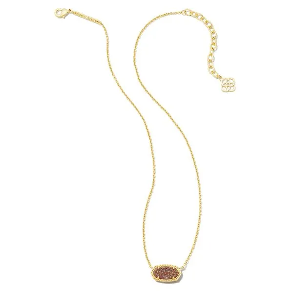 Elisa Necklace - Gold/Spice Drusy - FALL23 Vaughan's Jewelry Edenton, NC