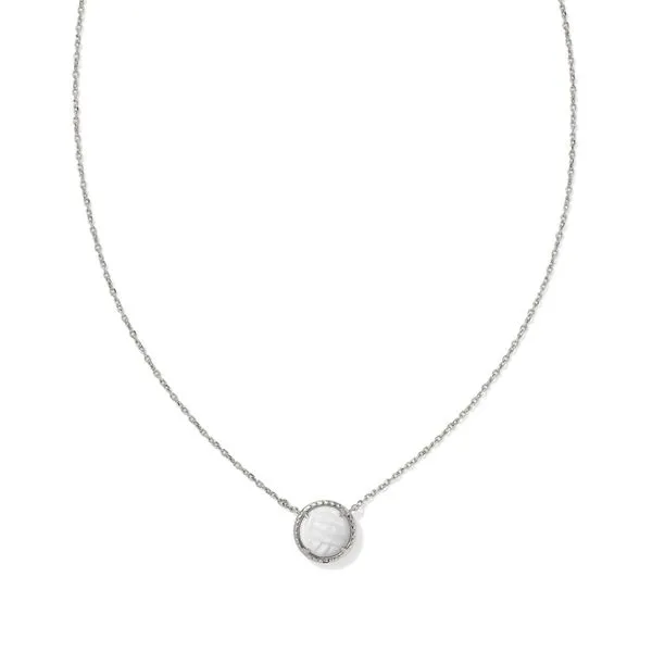 Volleyball Short Pendant Necklace - Rhodium/Ivory MOP Vaughan's Jewelry Edenton, NC