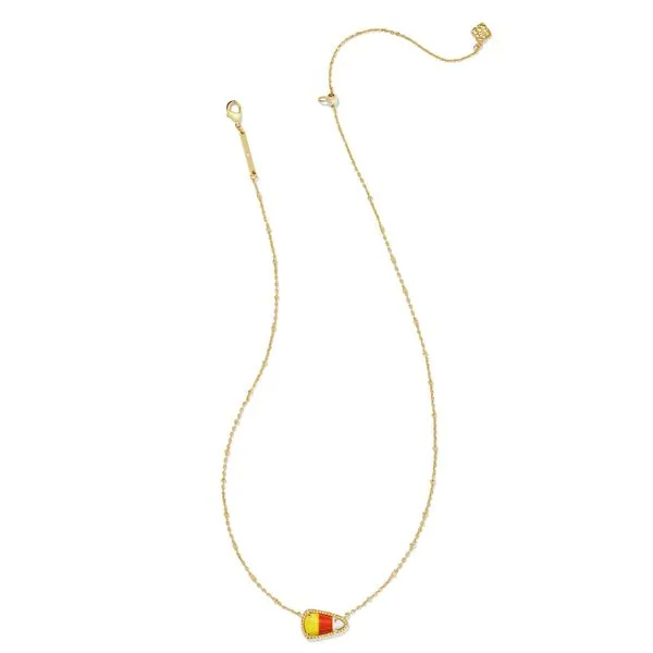 Candy Corn Short Pendant Necklace - Gold/Candy Corn Magnesite - FALL24 Vaughan's Jewelry Edenton, NC