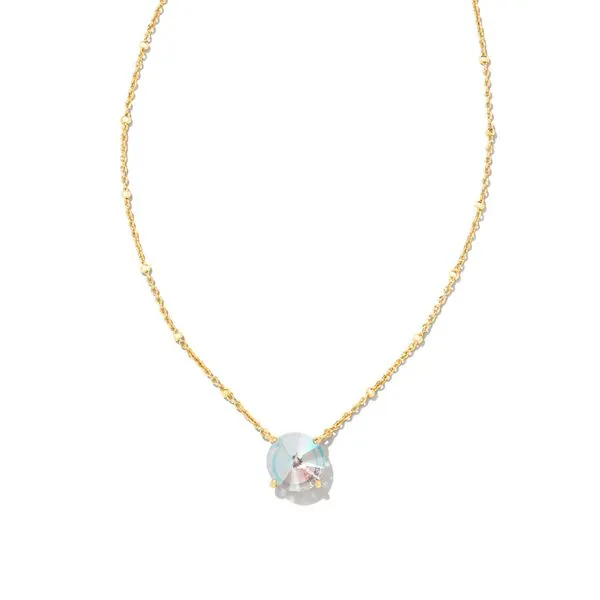 Jolie Short Pendant Necklace - Gold/Dichroic Glass Vaughan's Jewelry Edenton, NC