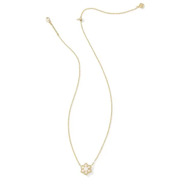 Snowflake Pendant Necklace - Gold/White Opal - WIN24 Vaughan's Jewelry Edenton, NC