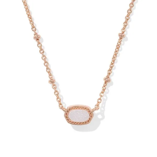 Mini Elisa Satellite Necklace - Rose/Iridescent Drusy Vaughan's Jewelry Edenton, NC