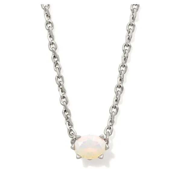 Cailin Crystal Pendant Necklace - Rhodium/Champagne Opal Crystal Vaughan's Jewelry Edenton, NC