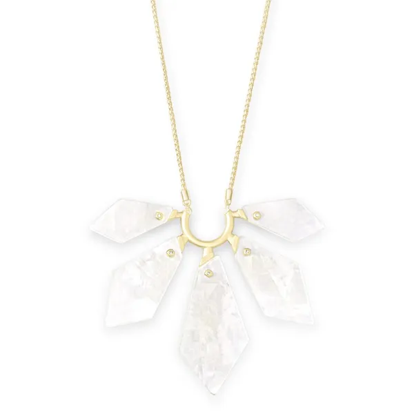 Mari Long Pendant Necklace - Gold/Ivory MOP Vaughan's Jewelry Edenton, NC