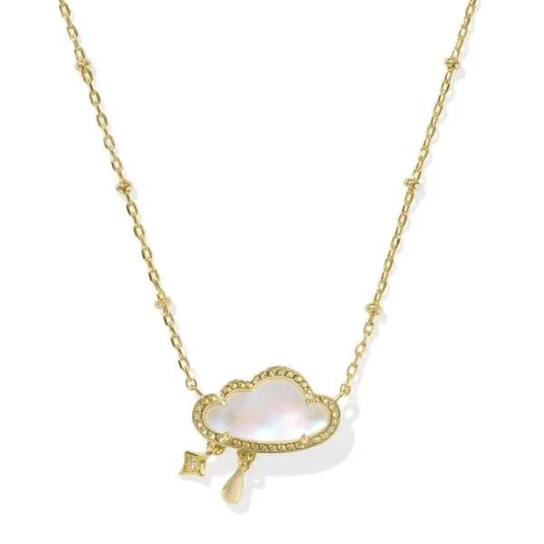 Celeste Cloud Pendant Necklace - Gold/Dichroic Glass Vaughan's Jewelry Edenton, NC