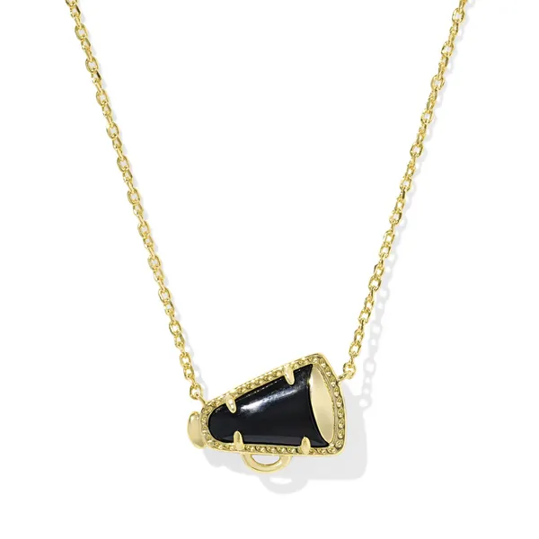 Cheer Short Pendant Necklace Gold Black Agate Vaughan's Jewelry Edenton, NC