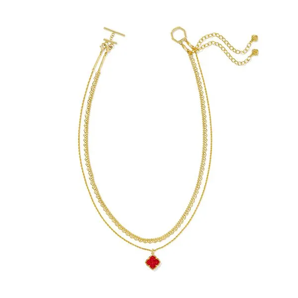 Mallory Rose Multi Strand Necklace - Gold/Red MOP Vaughan's Jewelry Edenton, NC