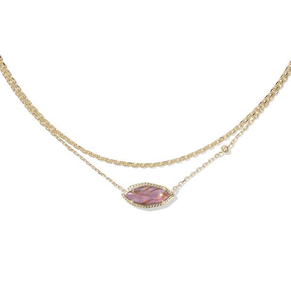 Ophelia Multistrand Necklace - Gold/Light Mauve Illusion Vaughan's Jewelry Edenton, NC