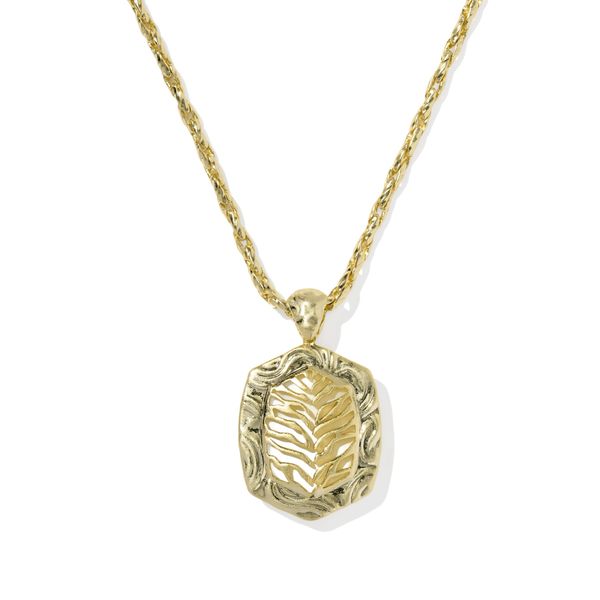 Tiger Striped Daphne Small Long Pendant Necklace, Gold/Dark Brown Tiger's Eye Image 2 Vaughan's Jewelry Edenton, NC