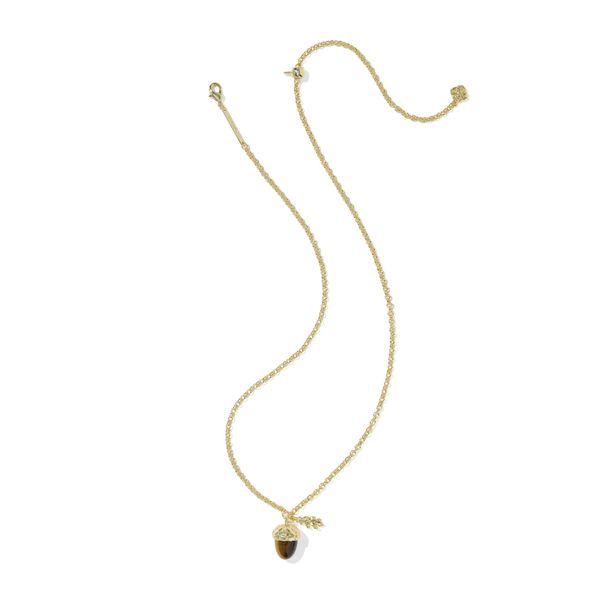Acorn Short Pendant Necklace - Gold/Brown Tiger's Eye Vaughan's Jewelry Edenton, NC