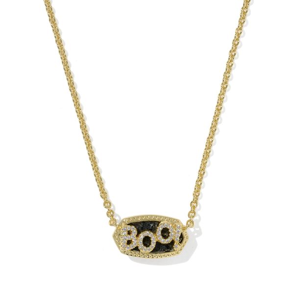 Elisa Boo Pendant Necklace - Gold/Black Granite Vaughan's Jewelry Edenton, NC