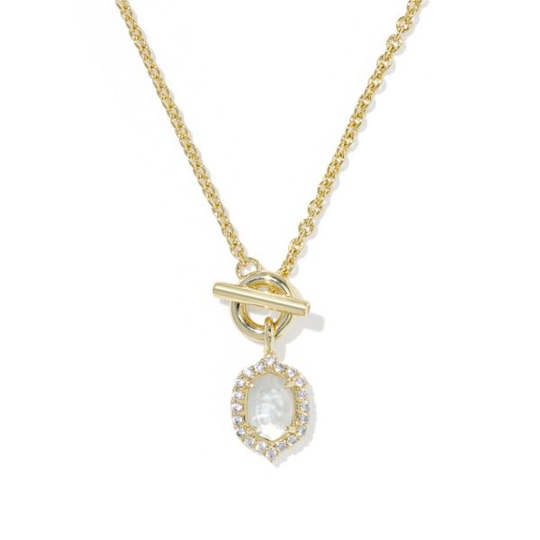 Daphne Crystal Frame Toggle Necklace - Gold/Ivory MOP Vaughan's Jewelry Edenton, NC