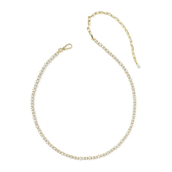 Fate Tennis Necklace - Gold/White CZ Vaughan's Jewelry Edenton, NC